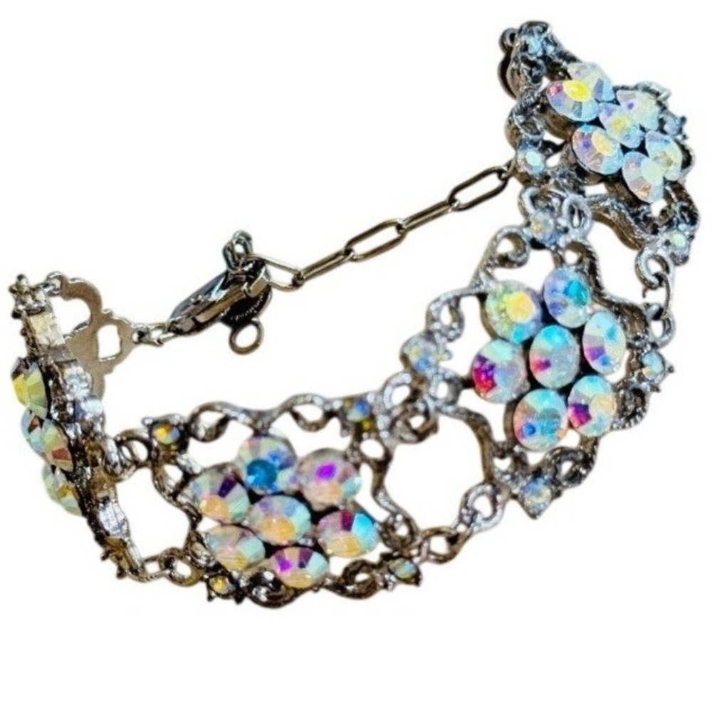 Marianna Jewelry Bracelet Aurora‎ Borealis Austrian Crystal USA Chunky 90s Y2K